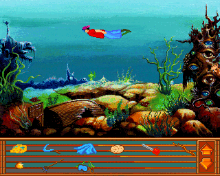 Teen Agent (Amiga) screenshot: Diving in the lake