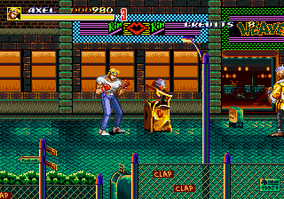 Streets of Rage 2 (Arcade) screenshot: Wrecking the scenery.