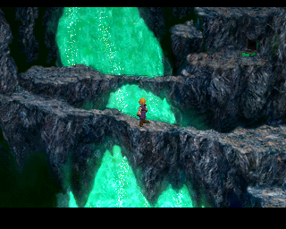 Final Fantasy VII (PlayStation) screenshot: Eerie atmosphere in this late-game dungeon