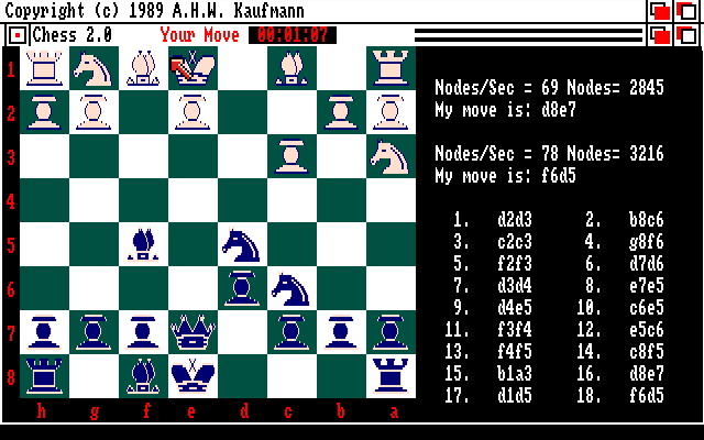 Chess 2.0 (Amiga) screenshot: Flipping the board