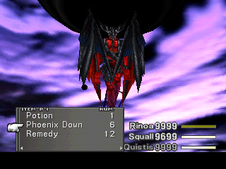 Final Fantasy VIII (PlayStation) screenshot: Summoning the GF Diabolos. This one is, if I'm not mistaken, exclusive to the eighth Final Fantasy