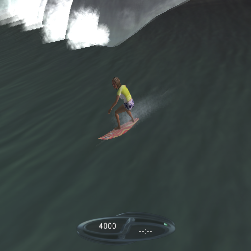 Sunny Garcia Surfing (PlayStation 2) screenshot: At the wave builds under the player they press cross to mount their board. There are different kinds of mount which are worth more or less points depending on difficulty