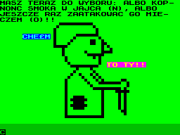 Smok (ZX Spectrum) screenshot: Character overview