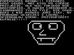 Smok (ZX Spectrum) screenshot: You died from exhaustion