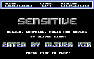 Sensitive (Commodore 64) screenshot: Title screen