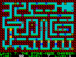 Deadly Labyrinth of Lord Xyrx (ZX Spectrum) screenshot: Level 7