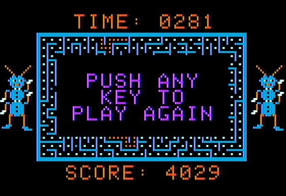 Dung Beetles (Apple II) screenshot: Game over