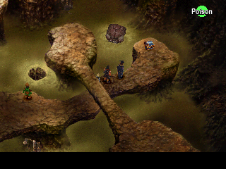 Chrono Cross (PlayStation) screenshot: We watch enemies and NPCs from above. Ha!..