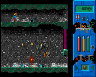 Lazarus (Amiga) screenshot: Ground spikes and big flying ant