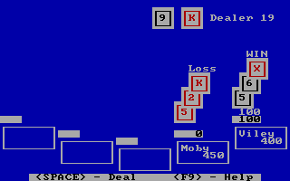 Championship Blackjack (DOS) screenshot: Well, whaddya know!