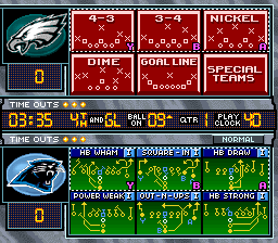 Madden NFL 97 (SNES) screenshot: Play select screen