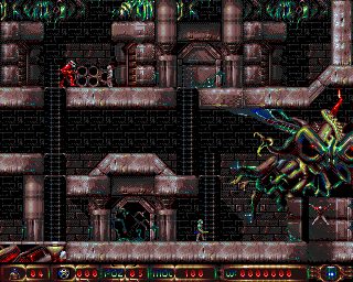Astral (Amiga) screenshot: Demonic skull structure