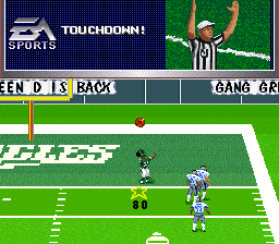 Madden NFL 97 (SNES) screenshot: Eagles come right back!