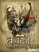 Astral Mobile (J2ME) screenshot: Main menu