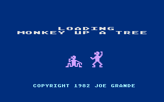 Monkey up a Tree (Atari 8-bit) screenshot: Title screen