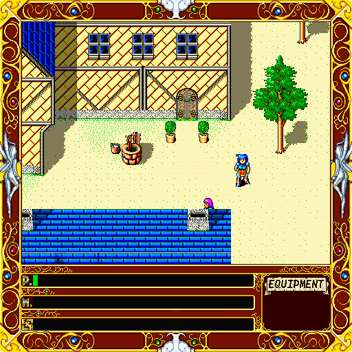 Xak: The Art of Visual Stage (Sharp X68000) screenshot: Start of the game