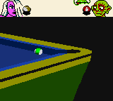 3D Pocket Pool (Game Boy Color) screenshot: Ball about to go in pocket