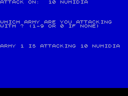 Roman Empire (ZX Spectrum) screenshot: Attack on Numidia