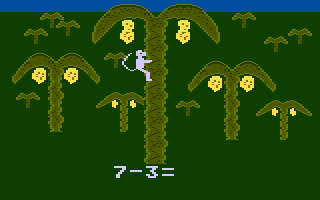 Monkey up a Tree (Atari 8-bit) screenshot: Subtraction