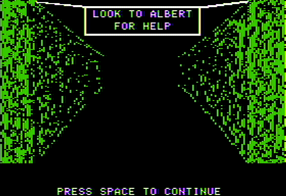 Alkemstone (Apple II) screenshot: Albert... a clue?