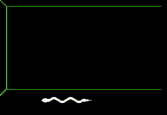 Alkemstone (Apple II) screenshot: A snake slithers by...