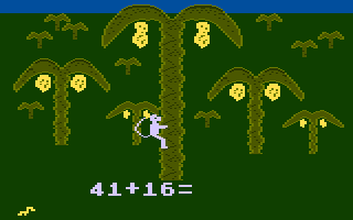 Monkey up a Tree (Atari 8-bit) screenshot: Advanced addition