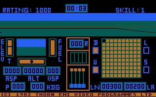 Jumbo Jet Pilot (Atari 8-bit) screenshot: On the airfield