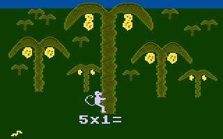 Monkey up a Tree (Atari 8-bit) screenshot: Multiplication
