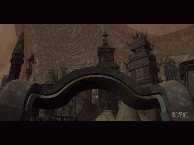 Planescape: Torment (Windows) screenshot: Each major location comes with a short, yet impressive movie, setting the mood