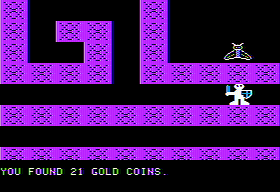 The Caverns of Freitag (Apple II) screenshot: Came into some unexpected wealth.