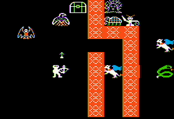 The Caverns of Freitag (Apple II) screenshot: I will kill you dead with my bow and arrow! BOW AND ARROW, I say!