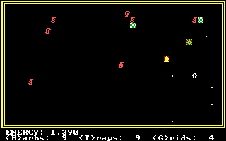 AxTrons (DOS) screenshot: Laying down some defenses