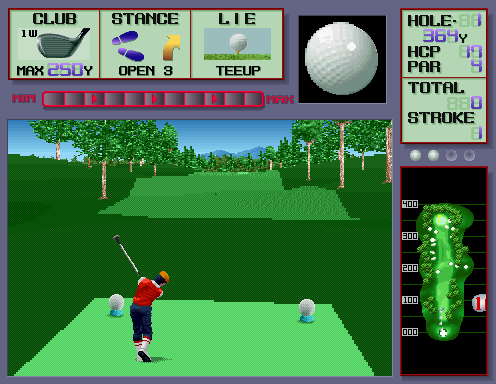 Dynamic Country Club (Arcade) screenshot: Hit the ball well.