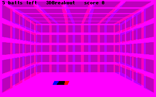 3DBreakout (Amiga) screenshot: Starting out