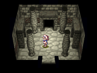 Rhapsody: A Musical Adventure (PlayStation) screenshot: Tower dungeons look depressingly identical. You'll stare at this same room with very slight palette and texture changes countless times!