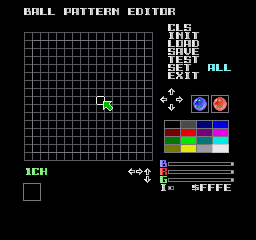 On the Ball (Sharp X68000) screenshot: Ball Pattern Editor