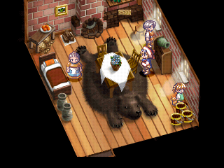 Rhapsody: A Musical Adventure (PlayStation) screenshot: This bear has seen better times