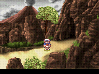 Rhapsody: A Musical Adventure (PlayStation) screenshot: Nice view high in the mountains