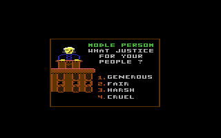 Santa Paravia and Fiumaccio (Commodore 64) screenshot: What justice for my people?