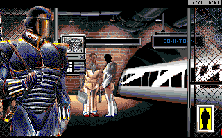 Rise of the Dragon (Amiga) screenshot: A different station