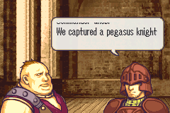 Fire Emblem: The Sacred Stones (Game Boy Advance) screenshot: Enemies talk