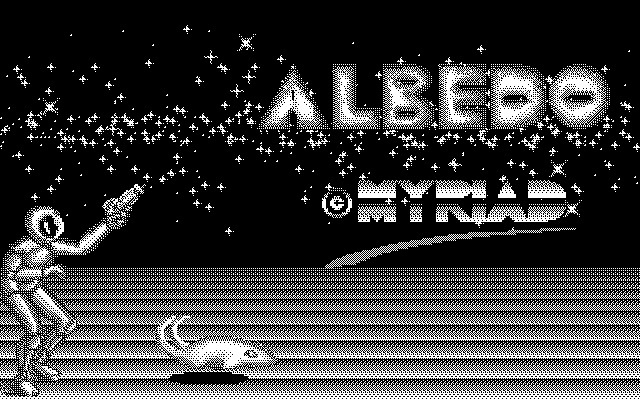 Albedo (Atari ST) screenshot: Title screen (Monochrome monitor): and the game is also running on monochrome monitors