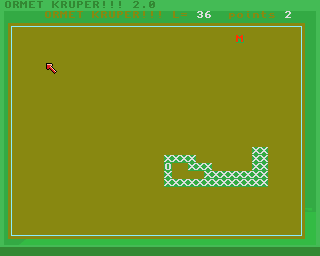 Ormet kruper!!! (Amiga) screenshot: The snake collided with itself