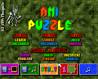 Ami Puzzle (Amiga) screenshot: Main menu