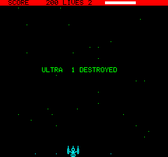 The Ultra (Oric) screenshot: Level completed