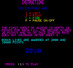 The Ultra (Oric) screenshot: Instructions