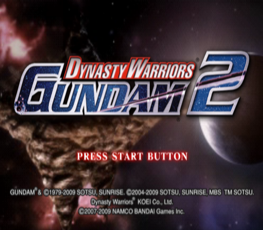 Dynasty Warriors: Gundam 2 (PlayStation 2) screenshot: Title screen.