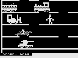 Traffic (ZX81) screenshot: Two openings at the top.