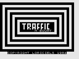Traffic (ZX81) screenshot: Title Screen.