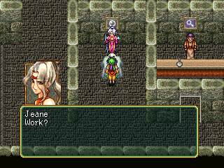 Suikoden (PlayStation) screenshot: "No, pleasure!".. Once you get your own castle you can recruit people to build your own shops